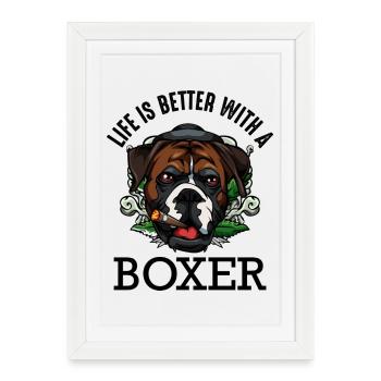 boxer - Framed poster (27 × 37 cm) - white - Front