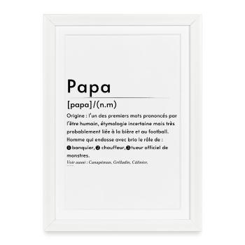 Papa définition  - Affiche encadrée (27 × 37 cm) - blanc - Devant