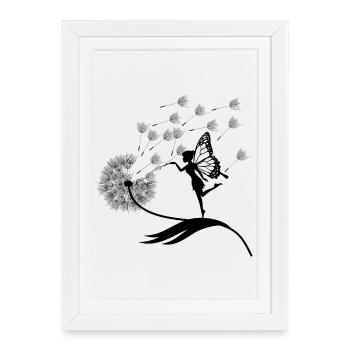 Butterfly Design Pustula Meadow Hearts Fairies - Framed poster (27 × 37 cm) - white - Front