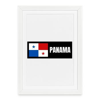 Drapeau du Panama - Affiche encadrée (27 × 37 cm) - blanc - Devant