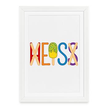 Eis - heiß - H EIS S - Gerahmtes Poster (27 × 37 cm) - Weiß - Vorne