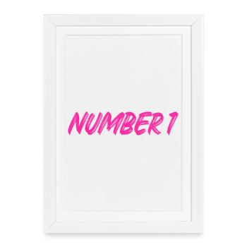 Numéro 1 - un - premier - premier - 1 - numéro 1 - Affiche encadrée (27 × 37 cm) - blanc - Devant