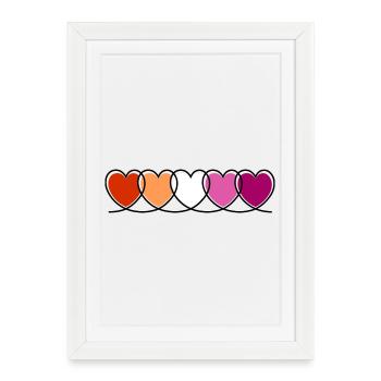 Lesbian Lesbian Hearts - Framed poster (27 × 37 cm) - white - Front