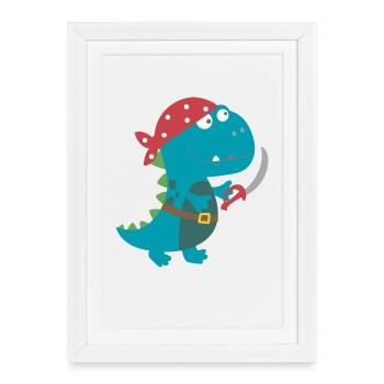 Dino Pirat costume de pirate costume Halloween Carnaval garçon - Affiche encadrée (27 × 37 cm) - blanc - Devant