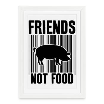 FRIENDS NOT FOOD VEGAN - Framed poster (27 × 37 cm) - white - Front