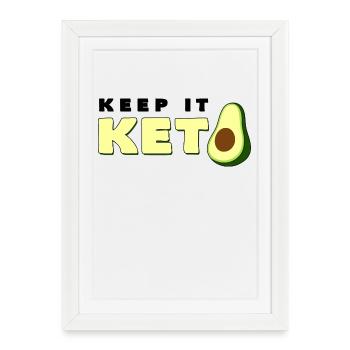 Gardez-le céto avocat disant cadeau régime cétogène - Affiche encadrée (27 × 37 cm) - blanc - Devant