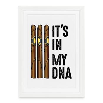 C'est dans mon ADN cigares fumer citation cadeau - Affiche encadrée (27 × 37 cm) - blanc - Devant