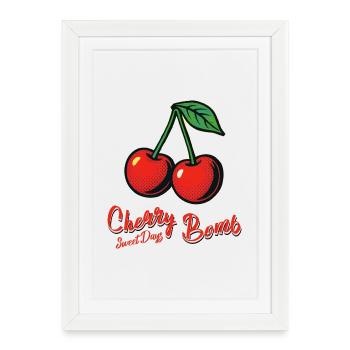 Fille cerise - Affiche encadrée (27 × 37 cm) - blanc - Devant