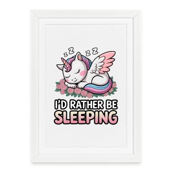 I'd Rather Be Sleeping - Framed poster (27 × 37 cm) - white - Front