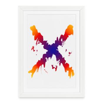 Rainbow X Color Flow Pattern - Framed poster (27 × 37 cm) - white - Front