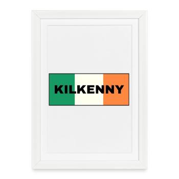 Kilkenny City in Irish Flag - Framed poster (27 × 37 cm) - white - Front