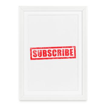 subscribe grunge stamp - Framed poster (27 × 37 cm) - white - Front