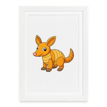 Aardvark Cute Mascot Cartoon Character Kawaii - Framed poster (27 × 37 cm) - white - Front