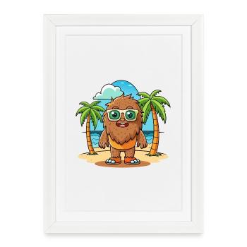 Big Foot Funny Cartoon Summer Beach Sunglasses - Framed poster (27 × 37 cm) - white - Front
