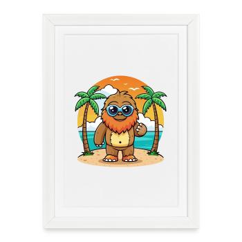 Big Foot Funny Cartoon Summer Beach Sunglasses - Framed poster (27 × 37 cm) - white - Front