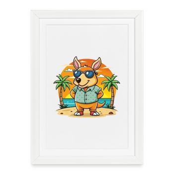 Aardvark Funny Cartoon Summer Beach Sunglasses - Framed poster (27 × 37 cm) - white - Front