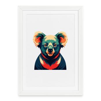 Koala Dessin Animé Personnage Animal De Compagnie Coloré - Affiche encadrée (27 × 37 cm) - blanc - Devant