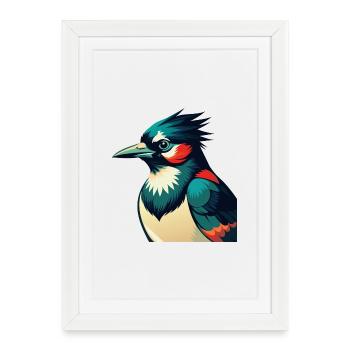 Blue Jay Cartoon Character Colorful Pet Animal - Framed poster (27 × 37 cm) - white - Front