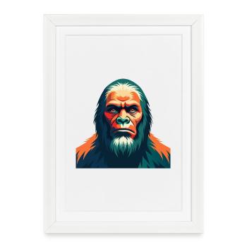 Big Foot Cartoon Character Colorful Pet Animal - Framed poster (27 × 37 cm) - white - Front