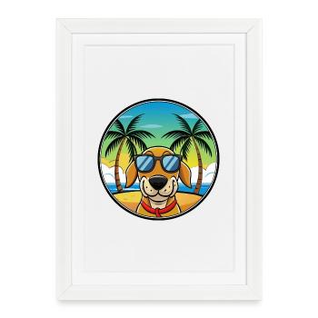 Lunettes de soleil de race de chien de Transylvanie - Affiche encadrée (27 × 37 cm) - blanc - Devant