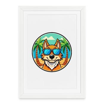 Lunettes de soleil de plage de race de chien de race de chien slovaque - Affiche encadrée (27 × 37 cm) - blanc - Devant