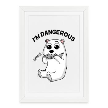 Cadeau de bébé ours polaire ours polaire - Affiche encadrée (27 × 37 cm) - blanc - Devant