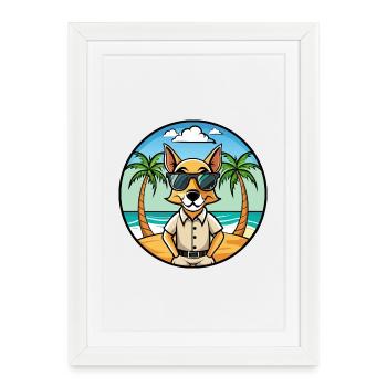 Lunettes de soleil Braque Saint Germain Dog Breed Cartoon - Affiche encadrée (27 × 37 cm) - blanc - Devant
