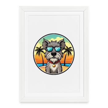 Lunettes de soleil Bouvier Des Flandres Dog Breed Cartoon - Affiche encadrée (27 × 37 cm) - blanc - Devant