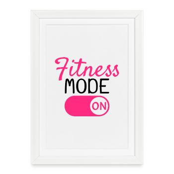 Mode fitness activé - Affiche encadrée (27 × 37 cm) - blanc - Devant
