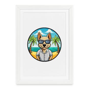 Lunettes de soleil Braque Saint Germain Dog Breed Cartoon - Affiche encadrée (27 × 37 cm) - blanc - Devant
