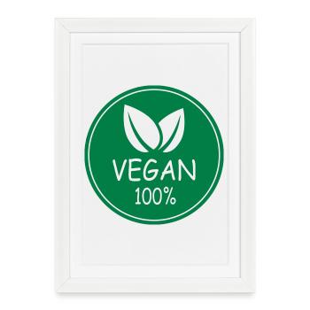 vegan 100% - Framed poster (27 × 37 cm) - white - Front
