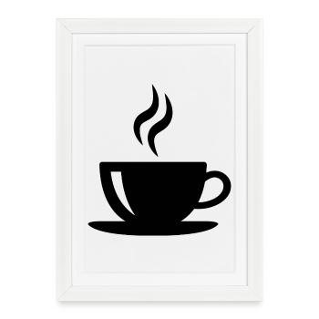Coffee cup - Framed poster (27 × 37 cm) - white - Front