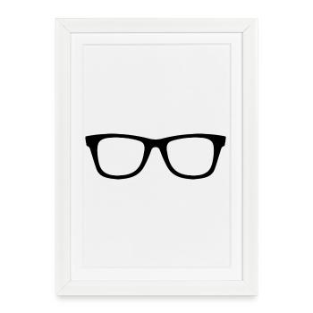 Lunettes - Affiche encadrée (27 × 37 cm) - blanc - Devant