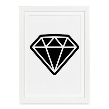 Diamond icon - Framed poster (27 × 37 cm) - white - Front