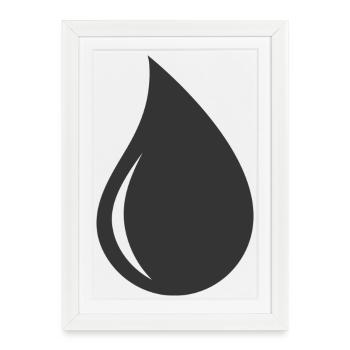 Drop Shape Logo Symbol - Framed poster (27 × 37 cm) - white - Front