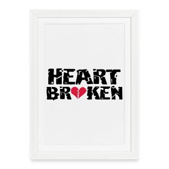 Coeur <3Broken - Affiche encadrée (27 × 37 cm) - blanc - Devant
