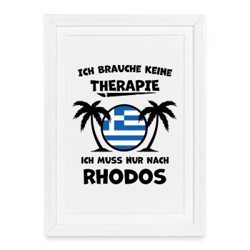 Rhodos Griechenland – Urlaub & Erinnerungen - Gerahmtes Poster (27 × 37 cm) - Weiß - Vorne