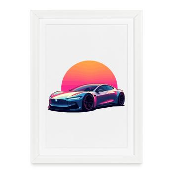 Electric Wave - Framed poster (27 × 37 cm) - white - Front