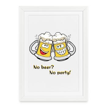 Chopes à bière - Affiche encadrée (27 × 37 cm) - blanc - Devant