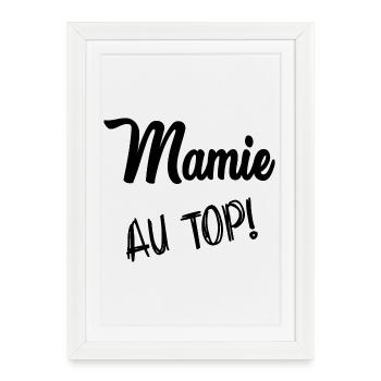 MAMIE. FÊTE DES MÈRES. BONNE FÊTE MAMIE. JE T'AIME - Affiche encadrée (27 × 37 cm) - blanc - Devant