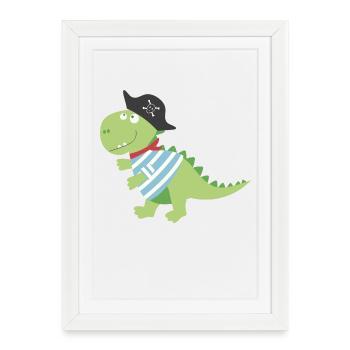 Dino Pirat costume de pirate costume Halloween Carnaval garçon - Affiche encadrée (27 × 37 cm) - blanc - Devant
