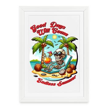 Les bons jours de l’été - Affiche encadrée (27 × 37 cm) - blanc - Devant