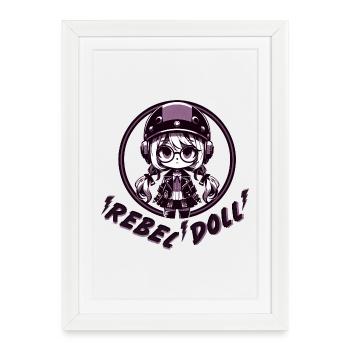 Poupée rebelle - Affiche encadrée (27 × 37 cm) - blanc - Devant