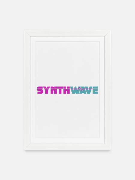 Synthwave - Affiche encadrée (27 × 37 cm) - blanc