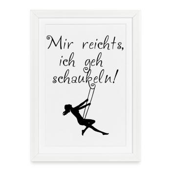 J’en ai assez, je vais me balancer! - Affiche encadrée (27 × 37 cm) - blanc - Devant