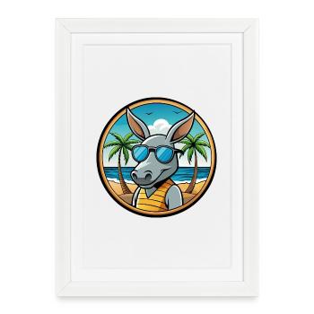 Aardvark Funny Cartoon Summer Beach Sunglasses - Framed poster (27 × 37 cm) - white - Front