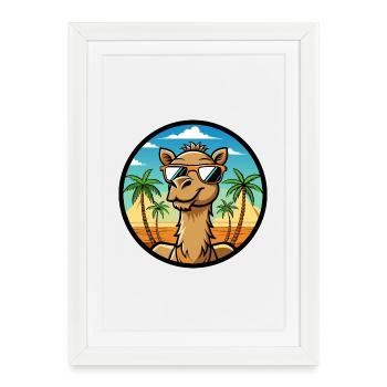 Camel Funny Cartoon Summer Beach Sunglasses Cool - Framed poster (27 × 37 cm) - white - Front