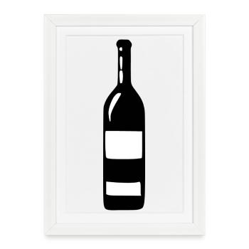 Wine Wine Bottle White Wine Red Wine Gift - Framed poster (27 × 37 cm) - white - Front
