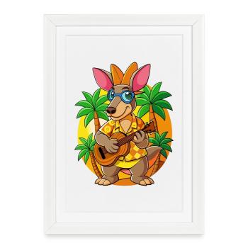 Funny Aardvark Cartoon Summer Beach Sunglasses - Framed poster (27 × 37 cm) - white - Front