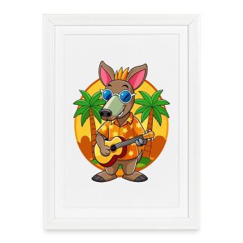 Funny Aardvark Cartoon Summer Beach Sunglasses - Framed poster (27 × 37 cm) - white - Front